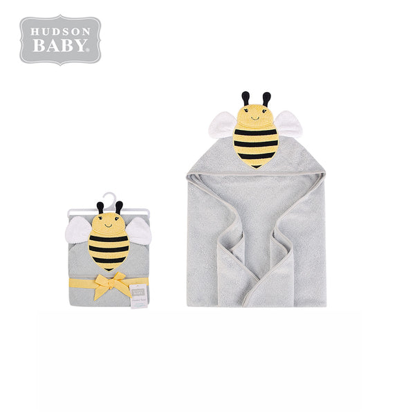 Hudson Baby Hooded Towel Honey Bee 30x30 Inches